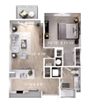 1BR 1BA (707 SF)
